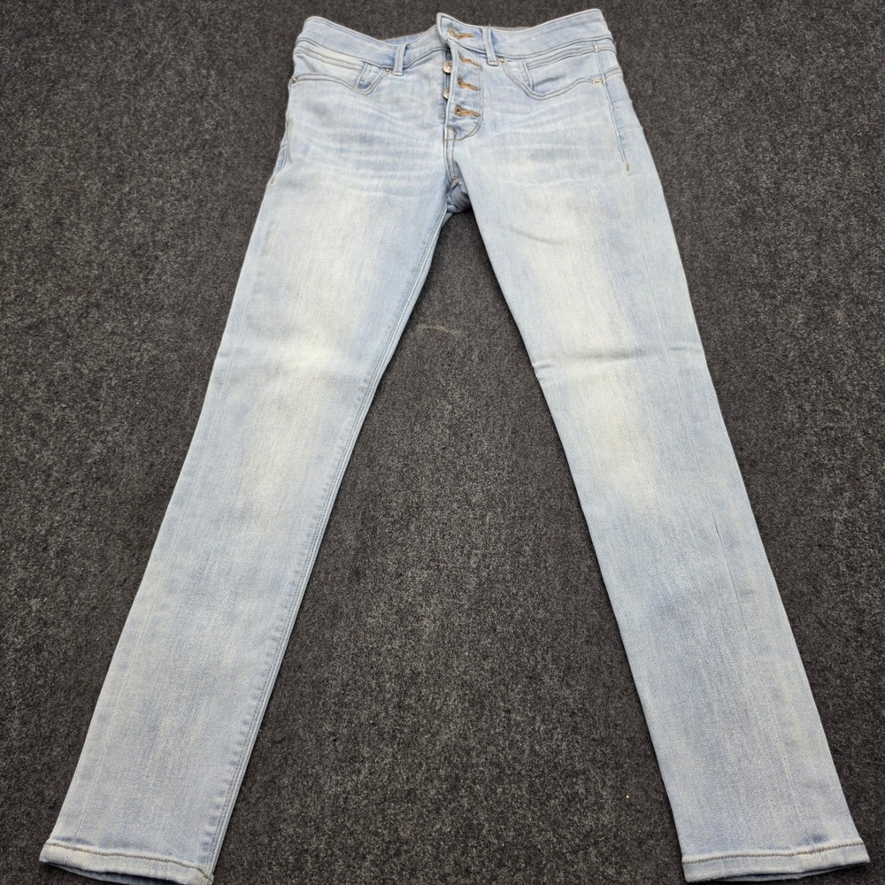 Express Ankle Legging Jeans Womens 4R Light Wash Blue Stretch+ Button Fly Skinny